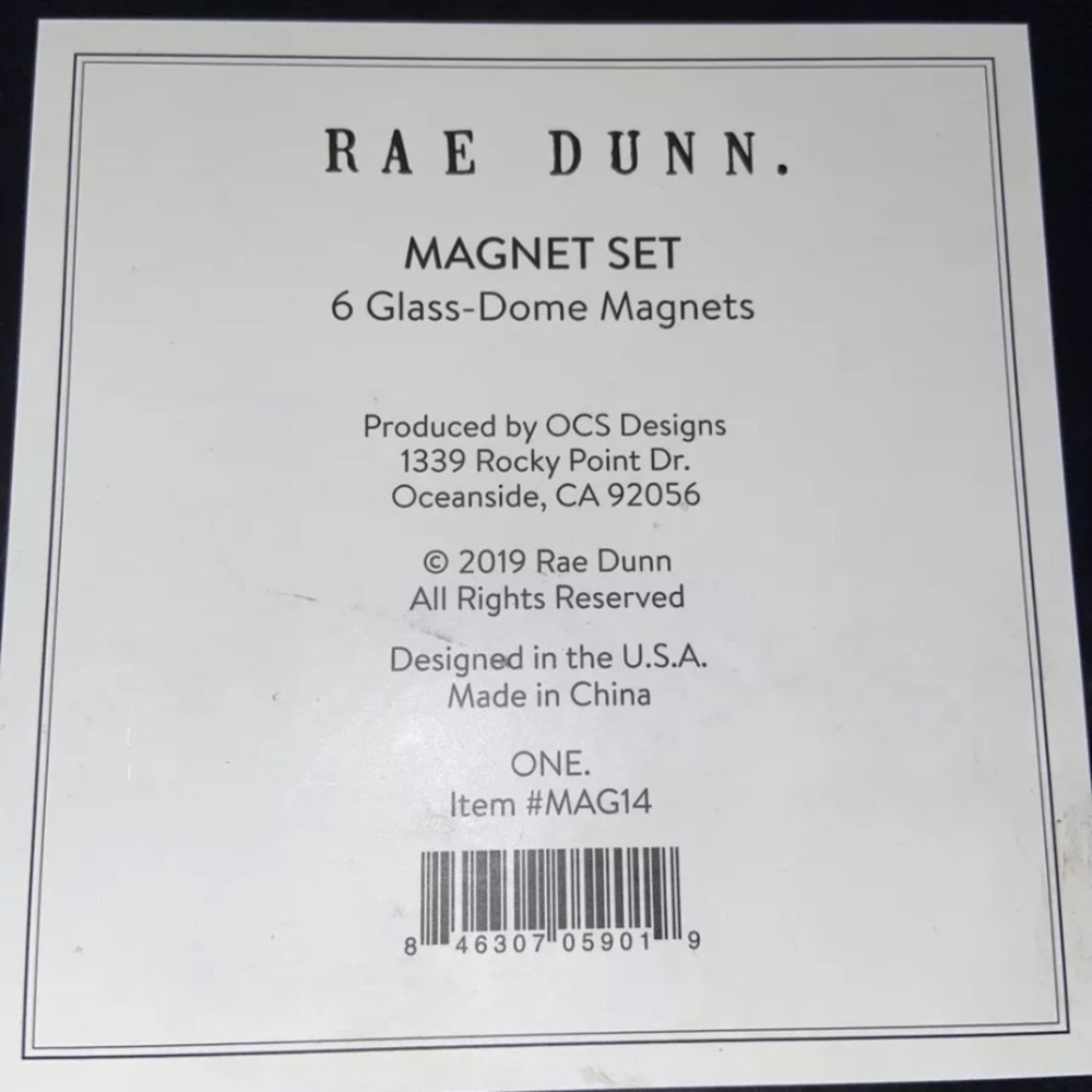 Rae Dunn 6 Glass Dome Black and White Magnet Counting Number Box Set. - Picture 2 of 2
